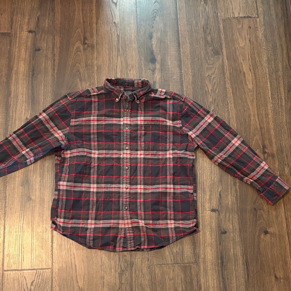 Pendleton Red and Black Plaid Button-Down Shirt